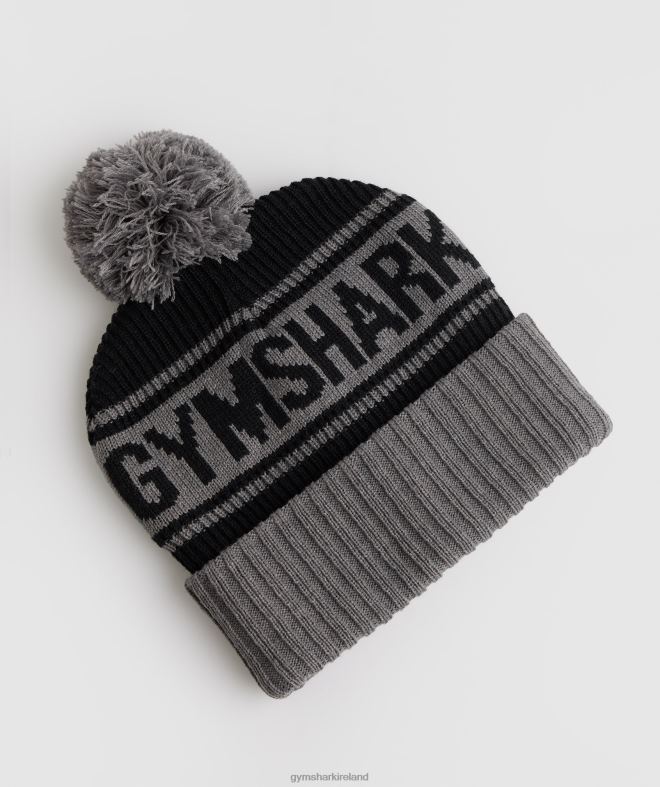 Unisex Pom Beanie 8004D1142 Gymshark Black/Coin Grey