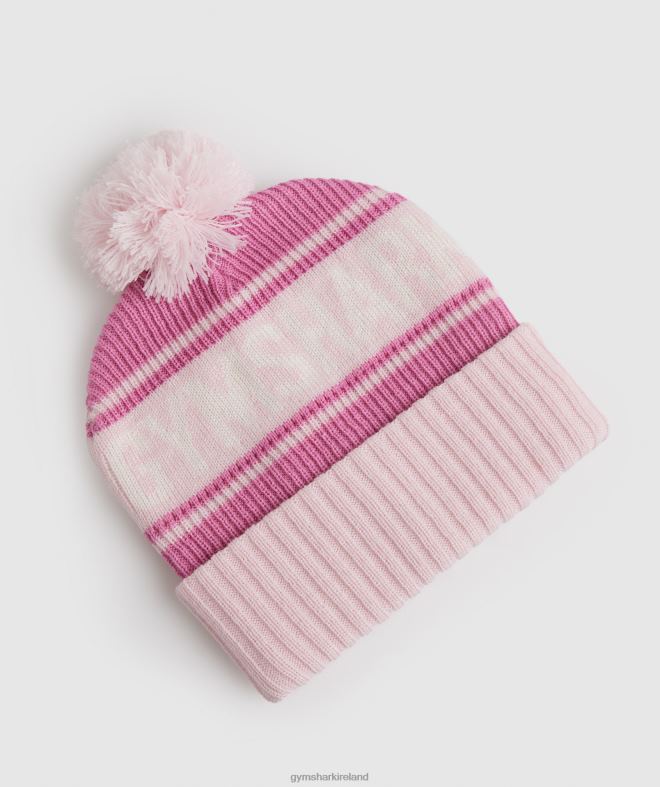 Unisex Pom Beanie 8004D1147 Gymshark Blossom Pink/Sweet Pink/White