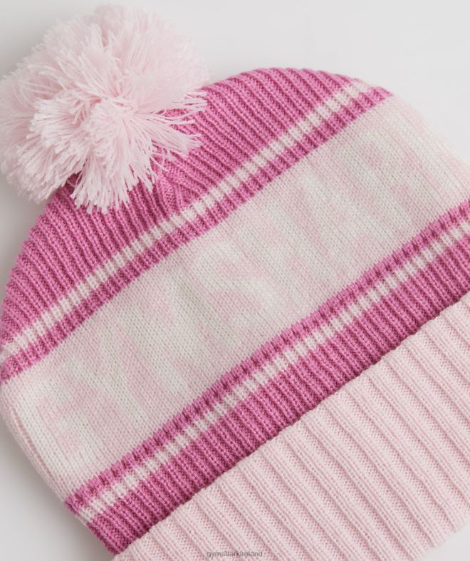 Unisex Pom Beanie 8004D1147 Gymshark Blossom Pink/Sweet Pink/White