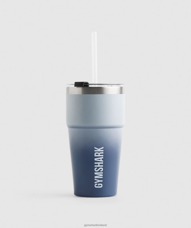 Unisex Insulated Straw Cup 8004D1117 Gymshark River Stone Grey/Evening Blue