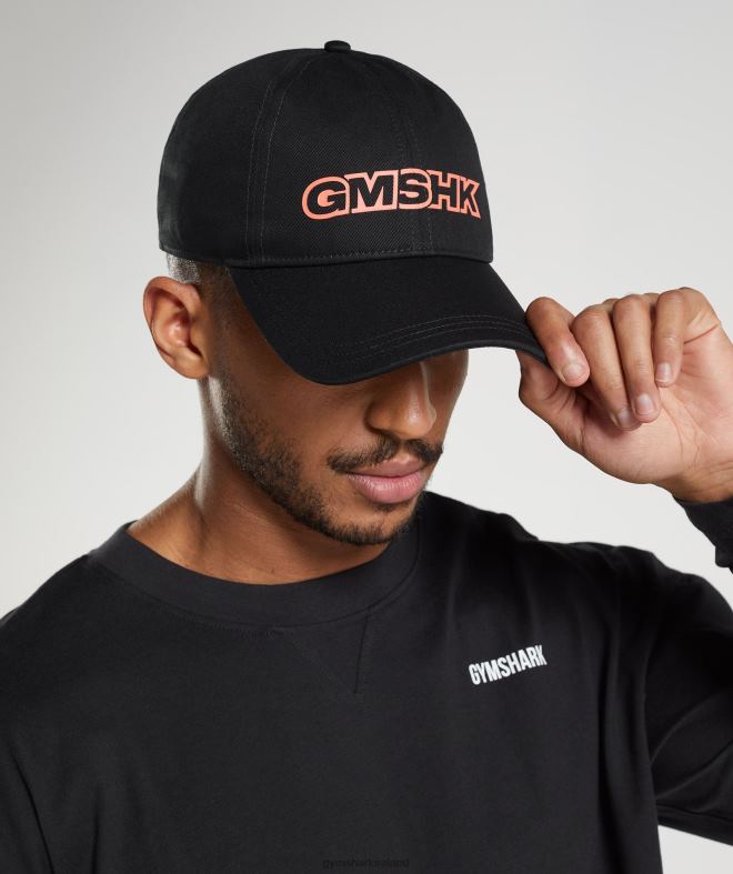 Unisex GMSHK Baseball Cap 8004D1126 Gymshark Black/Solstice Orange