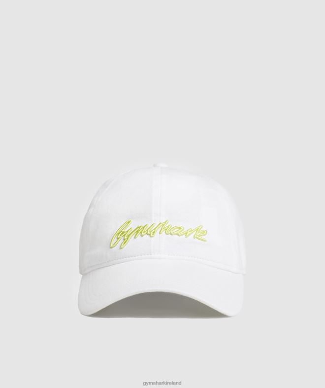 Unisex Handwriting Baseball Cap 8004D1123 Gymshark White/Firefly Green