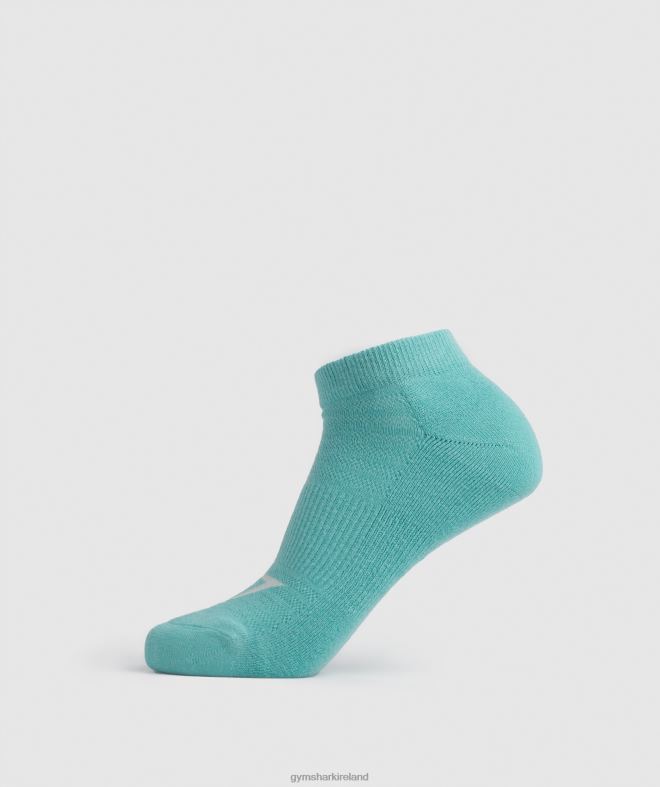 Unisex Ankle Socks 3pk 8004D1105 Gymshark Blue/Jewel Green/Pebble Grey