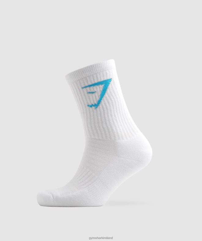 Unisex Crew Sock 1pk 8004D1085 Gymshark White/Blue
