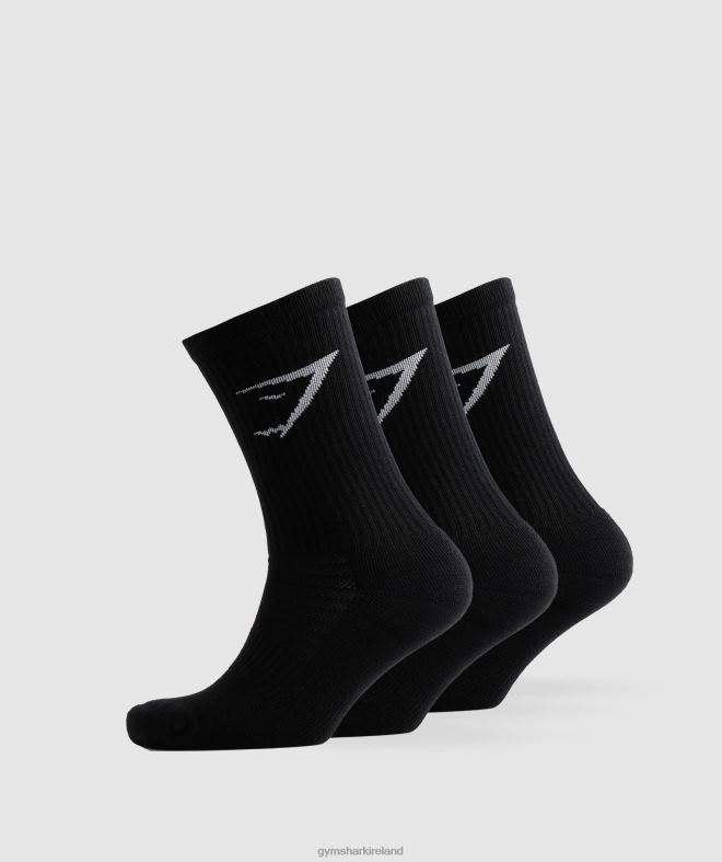 Unisex Crew Socks 3pk 8004D1084 Gymshark Black