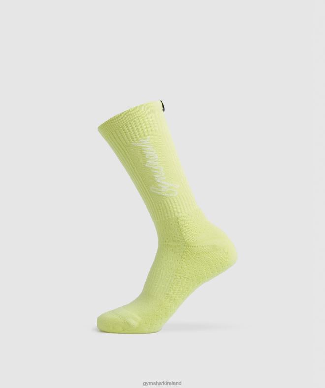 Unisex Handwriting Sock 8004D1091 Gymshark Firefly Green/White