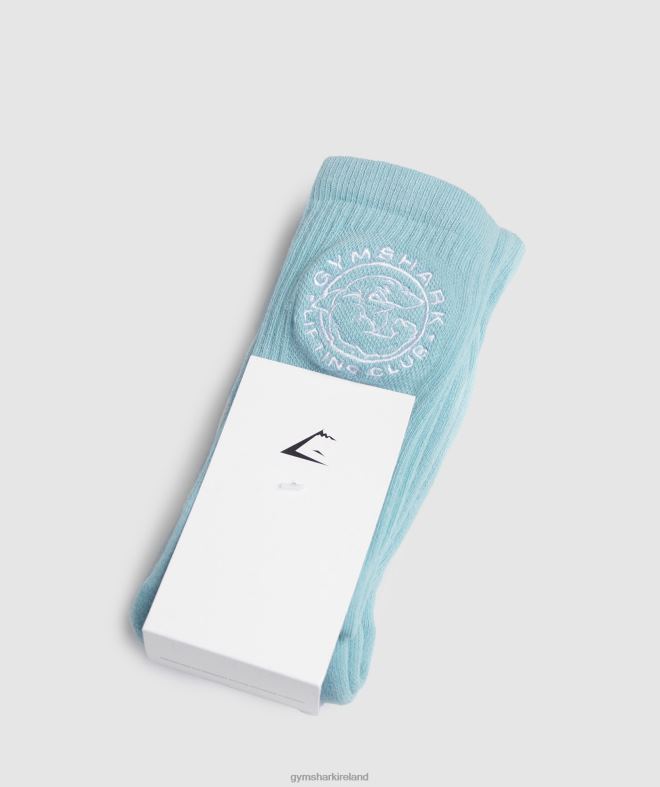 Unisex Legacy Crew Socks 2pk 8004D1088 Gymshark Iceberg Blue/White
