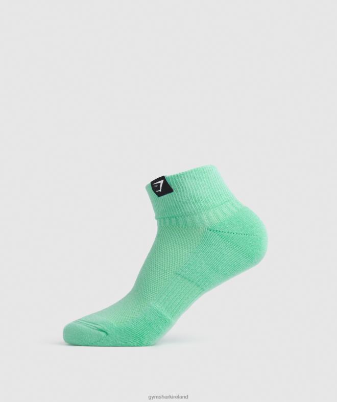 Unisex Woven Tab Quarter Socks 3pk 8004D1107 Gymshark Fuchsia/Blue/Grape Blue