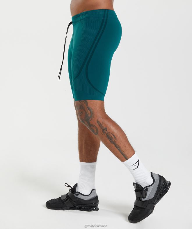 Men 315 Seamless 1/2 Shorts 8004D1038 Gymshark Winter Teal/Black