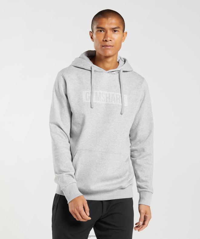 Men Block Hoodie 8004D868 Gymshark Light Grey Marl