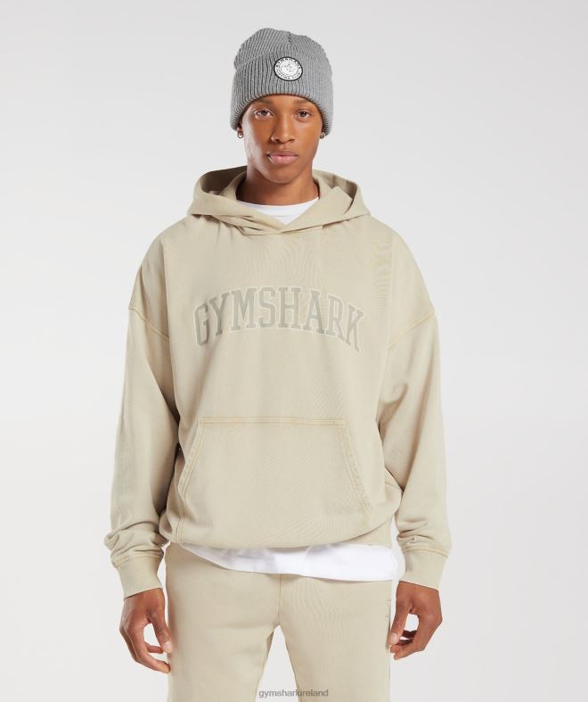 Men Collegiate Hoodie 8004D805 Gymshark Pebble Grey/Acid Wash