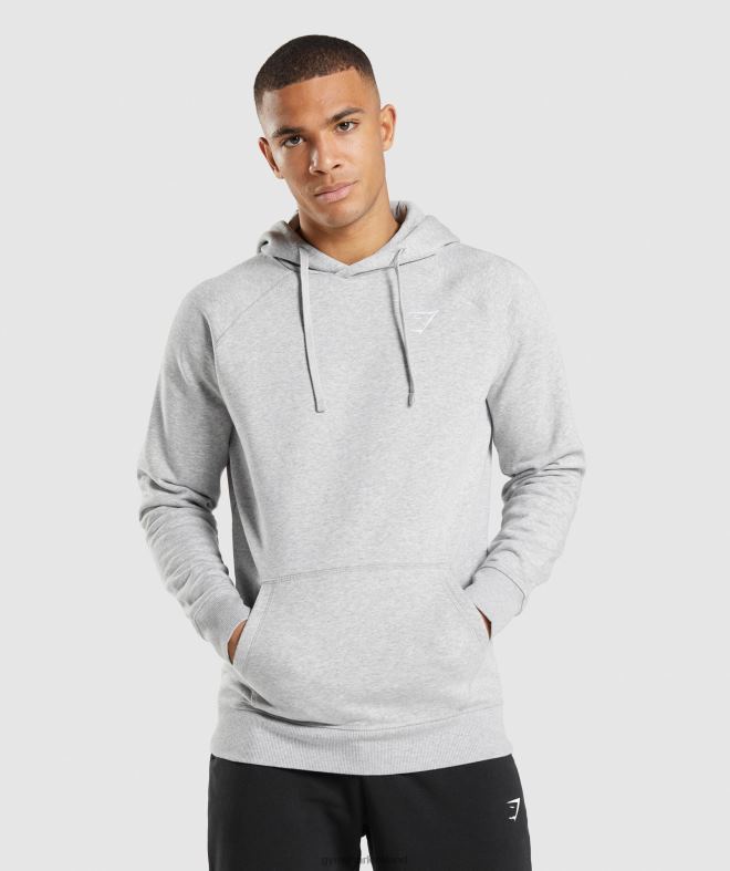 Men Crest Hoodie 8004D789 Gymshark Light Grey Marl