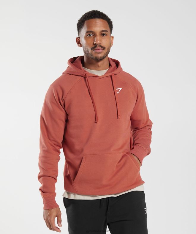 Men Crest Hoodie 8004D804 Gymshark Persimmon Red