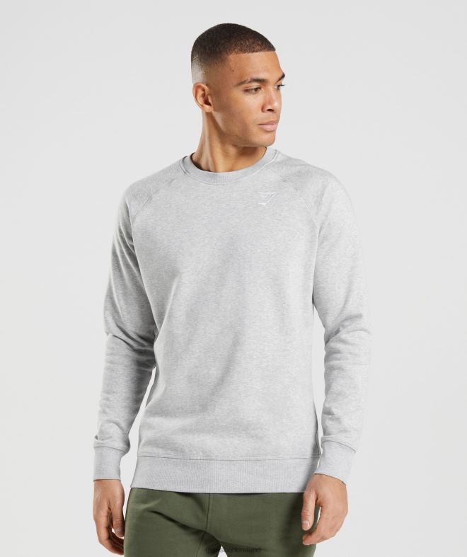 Men Crest Sweatshirt 8004D1055 Gymshark Light Grey Marl
