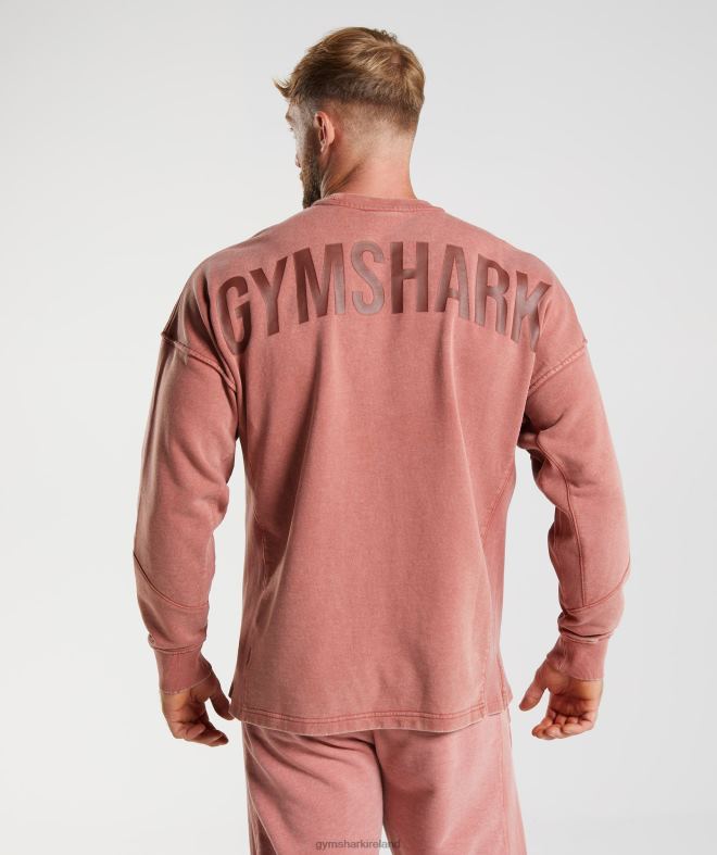 Men Power Washed Crew 8004D790 Gymshark Rose Brown
