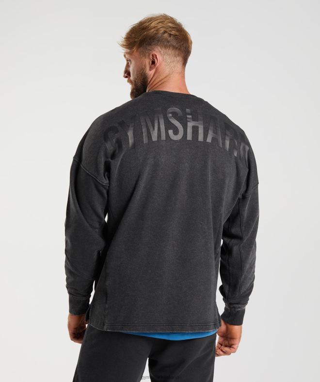 Men Power Washed Crew 8004D851 Gymshark Black