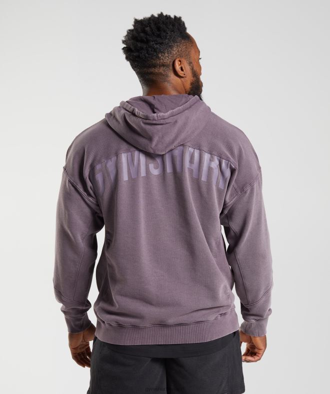 Men Power Washed Hoodie 8004D788 Gymshark Musk Lilac