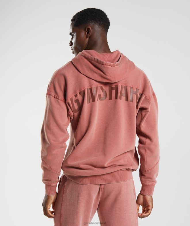 Men Power Washed Hoodie 8004D792 Gymshark Rose Brown