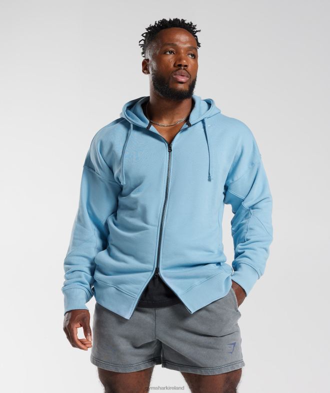 Men Power Zip Hoodie 8004D856 Gymshark Ozone Blue