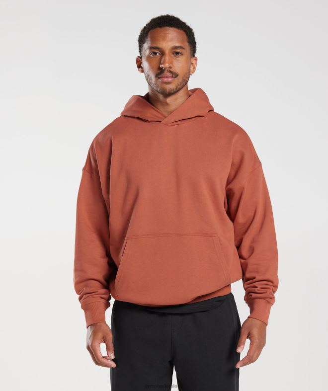 Men Rest Day Essentials Hoodie 8004D797 Gymshark Persimmon Red