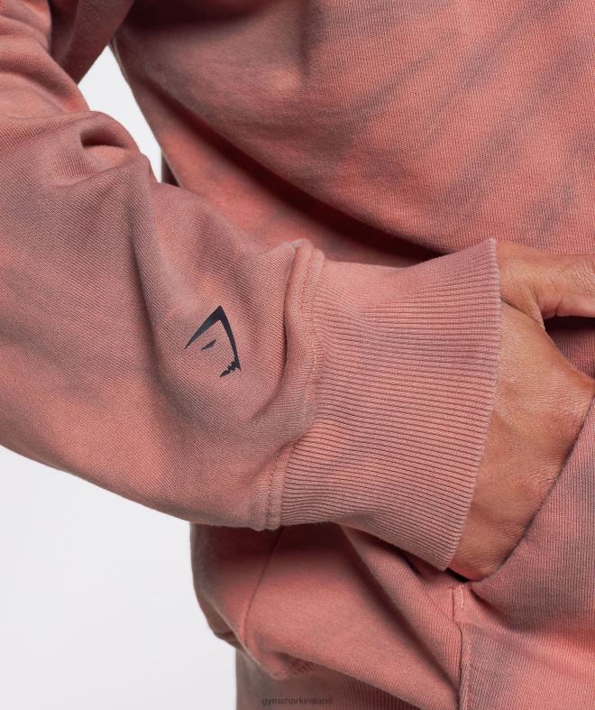 Men Rest Day Hoodie 8004D798 Gymshark Terracotta Pink/Dusty Maroon/Spiral Optic Wash