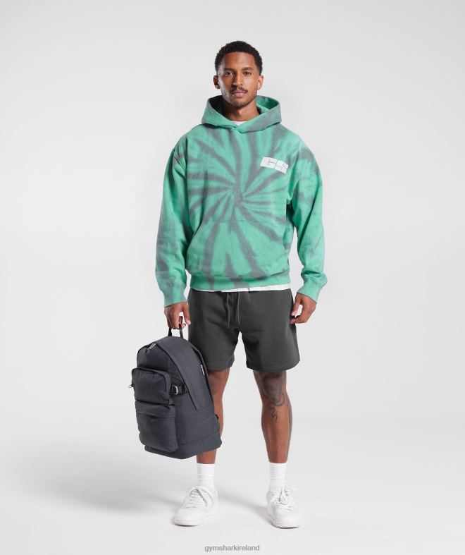 Men Rest Day Hoodie 8004D799 Gymshark Oxidized Green/Silhouette Grey/Spiral Optic Wash