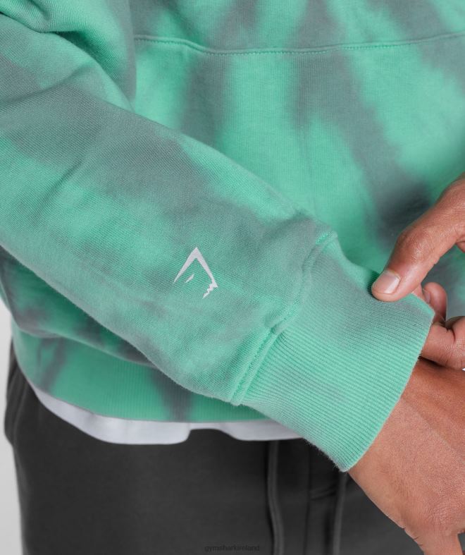 Men Rest Day Hoodie 8004D799 Gymshark Oxidized Green/Silhouette Grey/Spiral Optic Wash