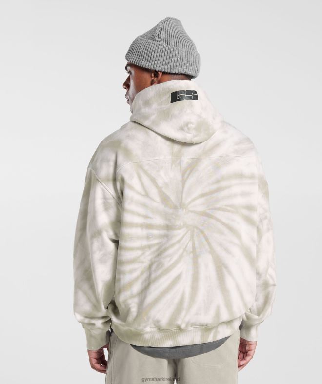 Men Rest Day Hoodie 8004D802 Gymshark White/Mushroom Brown/Spiral Optic Wash