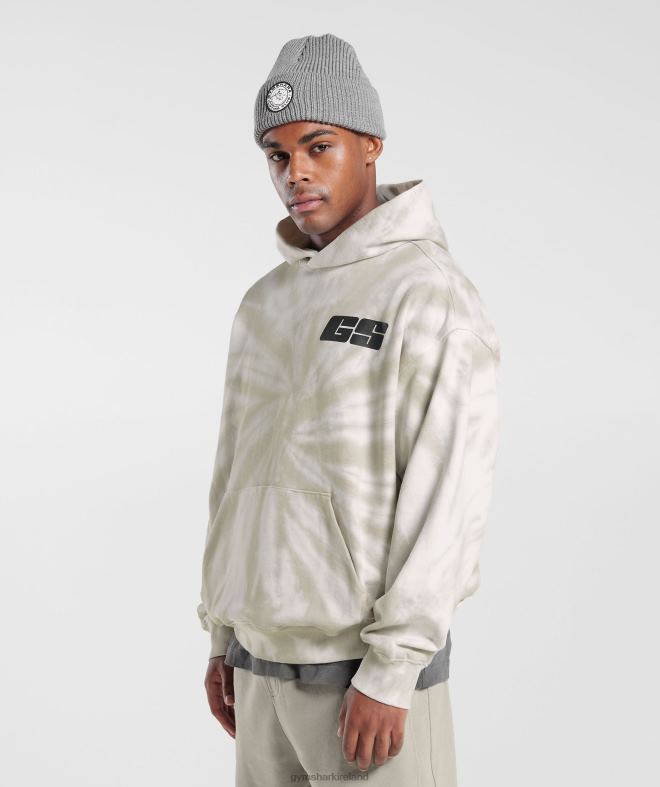 Men Rest Day Hoodie 8004D802 Gymshark White/Mushroom Brown/Spiral Optic Wash