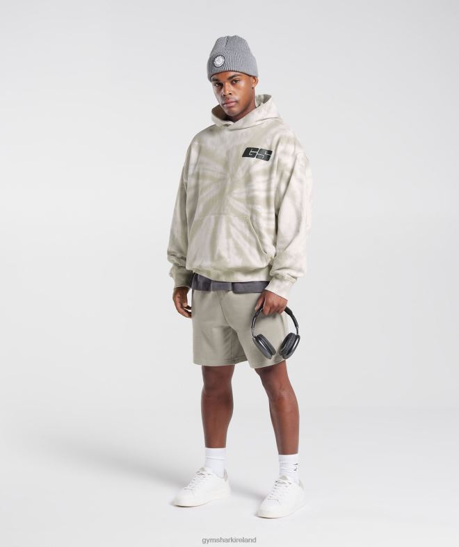 Men Rest Day Hoodie 8004D802 Gymshark White/Mushroom Brown/Spiral Optic Wash