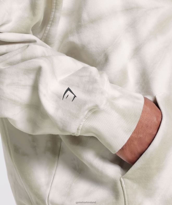 Men Rest Day Hoodie 8004D802 Gymshark White/Mushroom Brown/Spiral Optic Wash