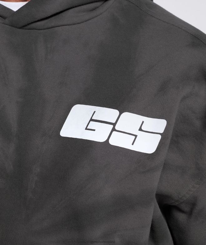 Men Rest Day Hoodie 8004D803 Gymshark Silhouette Grey/Black/Spiral Optic Wash