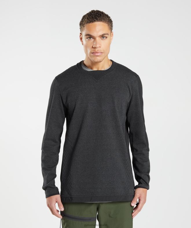 Men Retake Crew 8004D830 Gymshark Black Marl