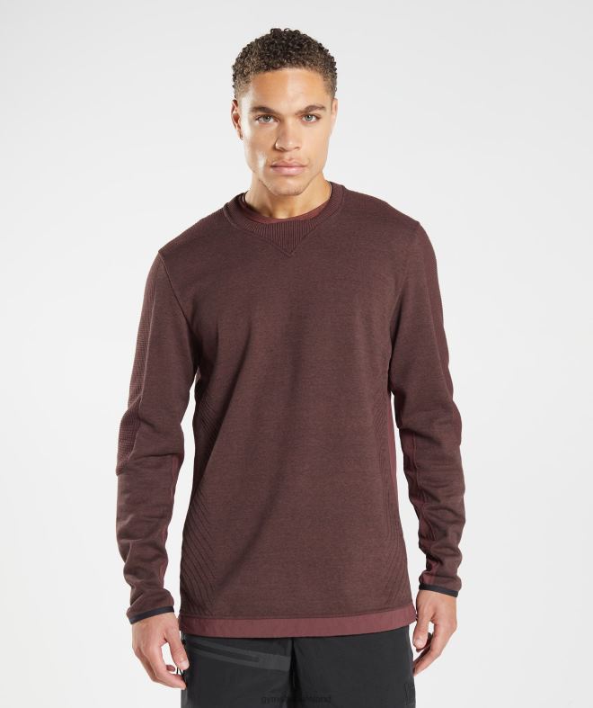 Men Retake Crew 8004D839 Gymshark Cherry Brown Marl