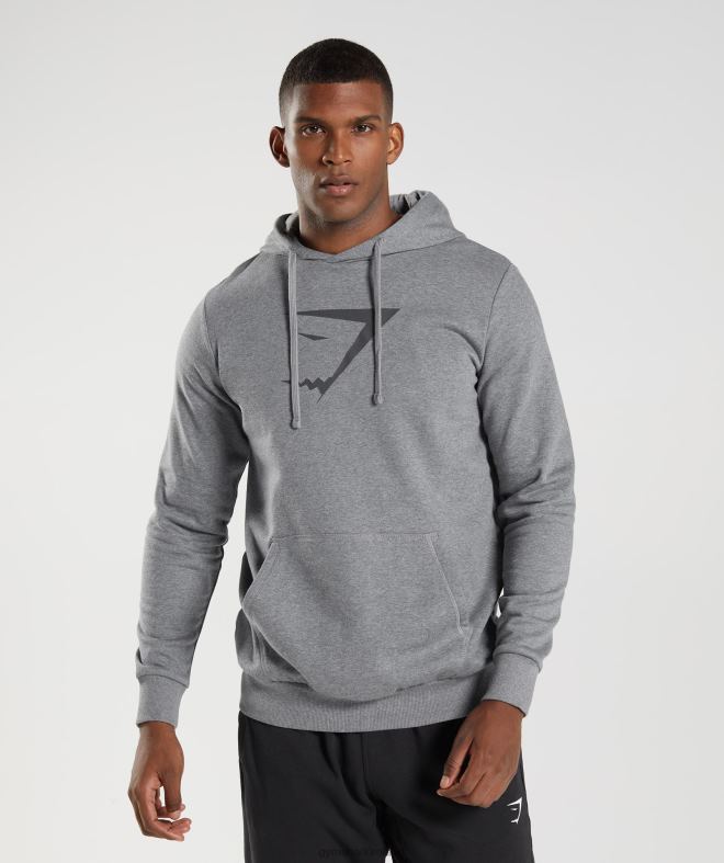 Men Sharkhead Infill Hoodie 8004D873 Gymshark Charcoal Grey Marl