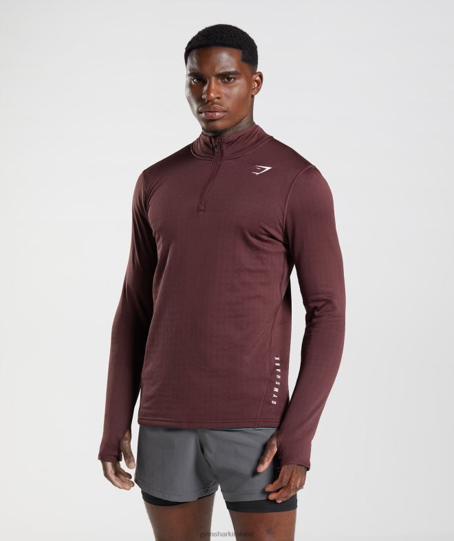 Men Sport 1/4 Zip 8004D822 Gymshark Baked Maroon