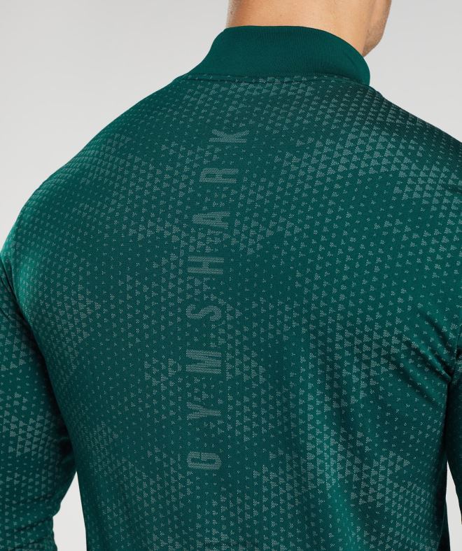 Men Sport Seamless 1/4 Zip 8004D807 Gymshark Woodland Green/Hoya Green