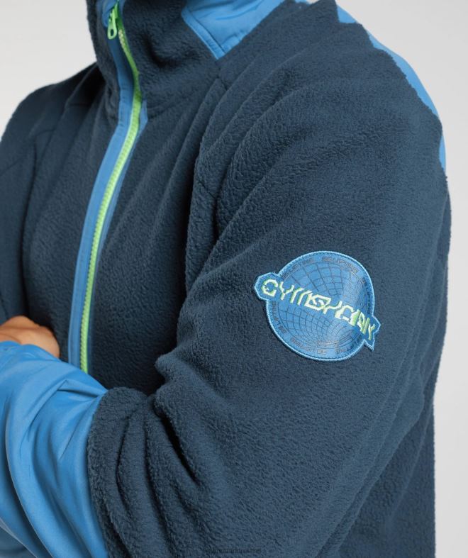 Men Vibes Fleece 1/4 Zip 8004D809 Gymshark Navy/Lakeside Blue