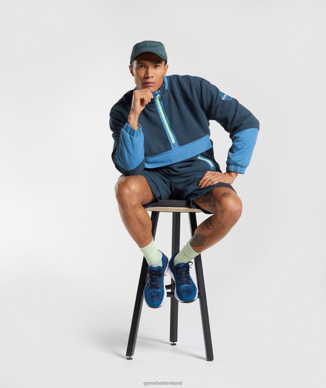 Men Vibes Fleece 1/4 Zip 8004D809 Gymshark Navy/Lakeside Blue