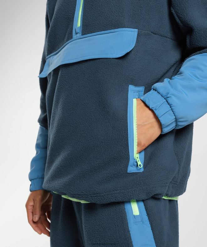 Men Vibes Fleece 1/4 Zip 8004D809 Gymshark Navy/Lakeside Blue
