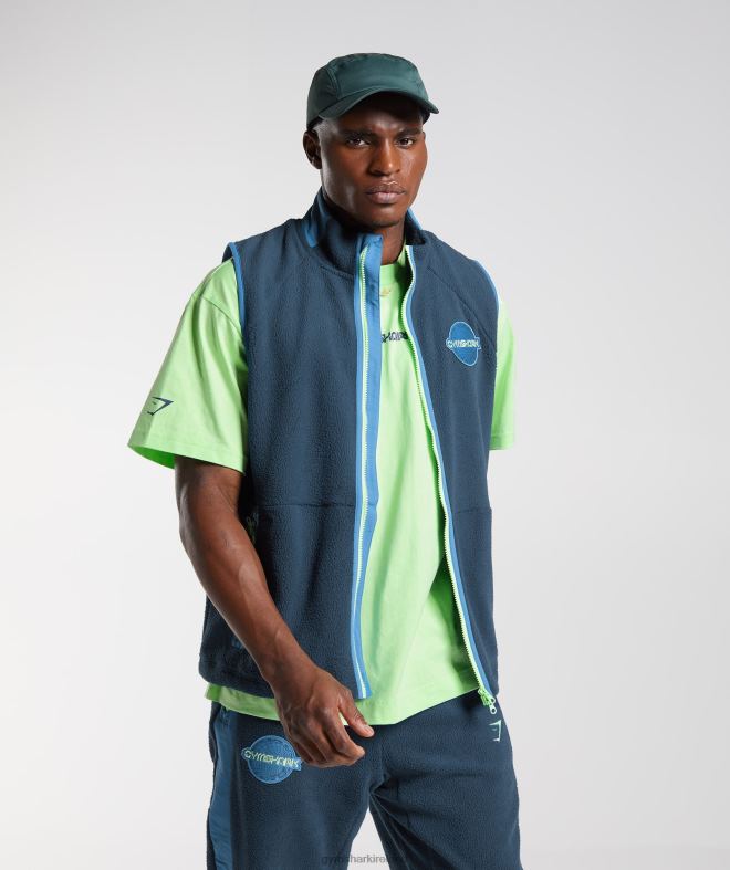 Men Vibes Vest 8004D864 Gymshark Navy/Lakeside Blue