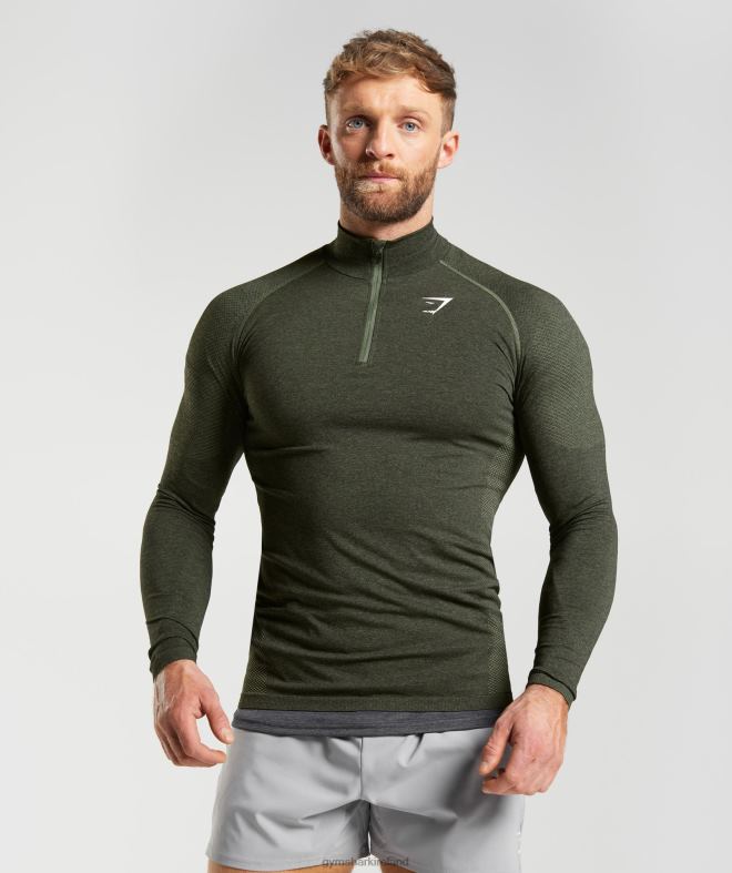 Men Vital 1/4 Zip 8004D811 Gymshark Core Olive/Black
