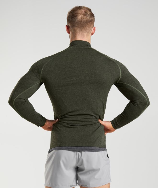 Men Vital 1/4 Zip 8004D811 Gymshark Core Olive/Black