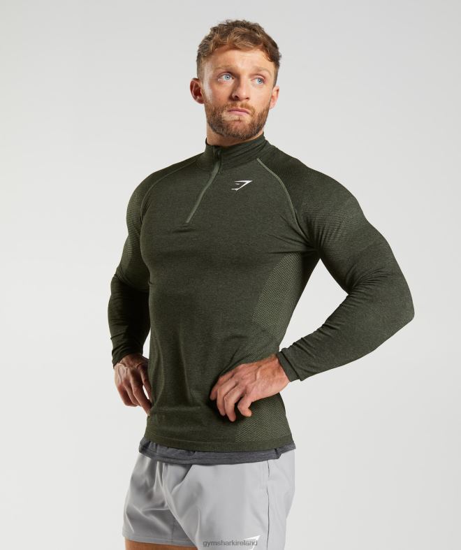 Men Vital 1/4 Zip 8004D811 Gymshark Core Olive/Black