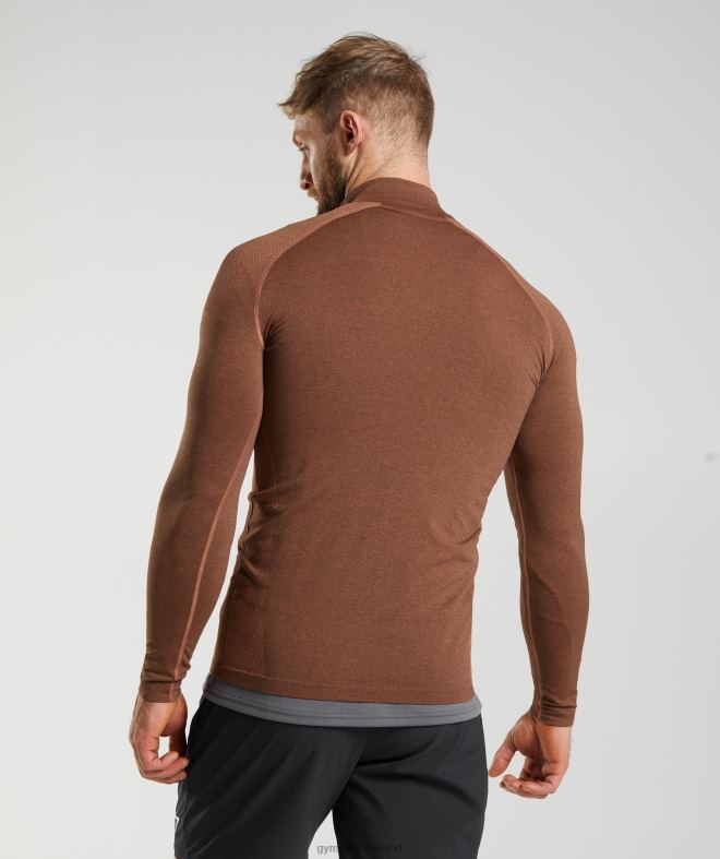 Men Vital 1/4 Zip 8004D826 Gymshark Persimmon Red/Truffle Brown