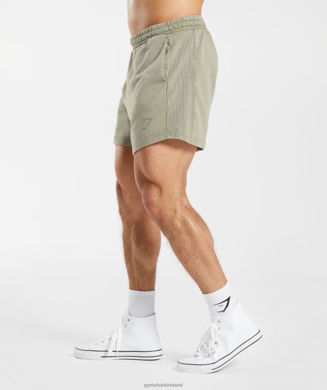 Men Power Washed 5 Shorts 8004D512 Gymshark Ecru Brown