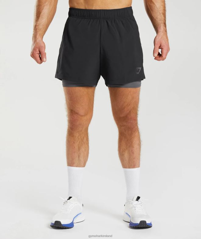 Men Sport 5 2 In 1 Shorts 8004D516 Gymshark Black/Silhouette Grey