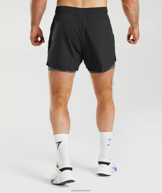 Men Sport 5 2 In 1 Shorts 8004D516 Gymshark Black/Silhouette Grey
