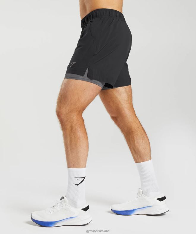Men Sport 5 2 In 1 Shorts 8004D516 Gymshark Black/Silhouette Grey