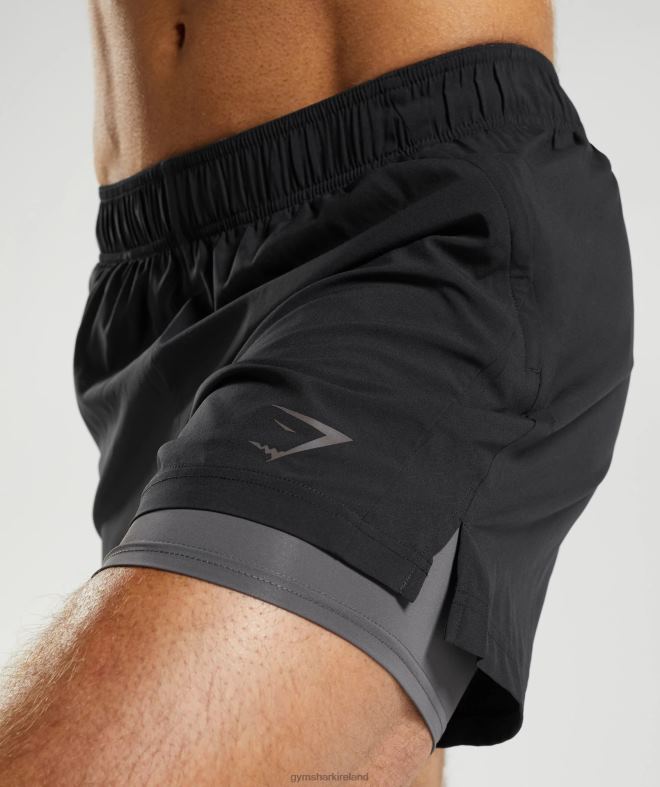Men Sport 5 2 In 1 Shorts 8004D516 Gymshark Black/Silhouette Grey
